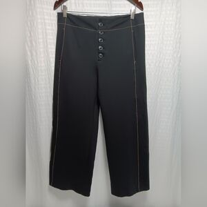 Anthropologie Contrast Stitch CroppedWide Leg pants Ladies size 10